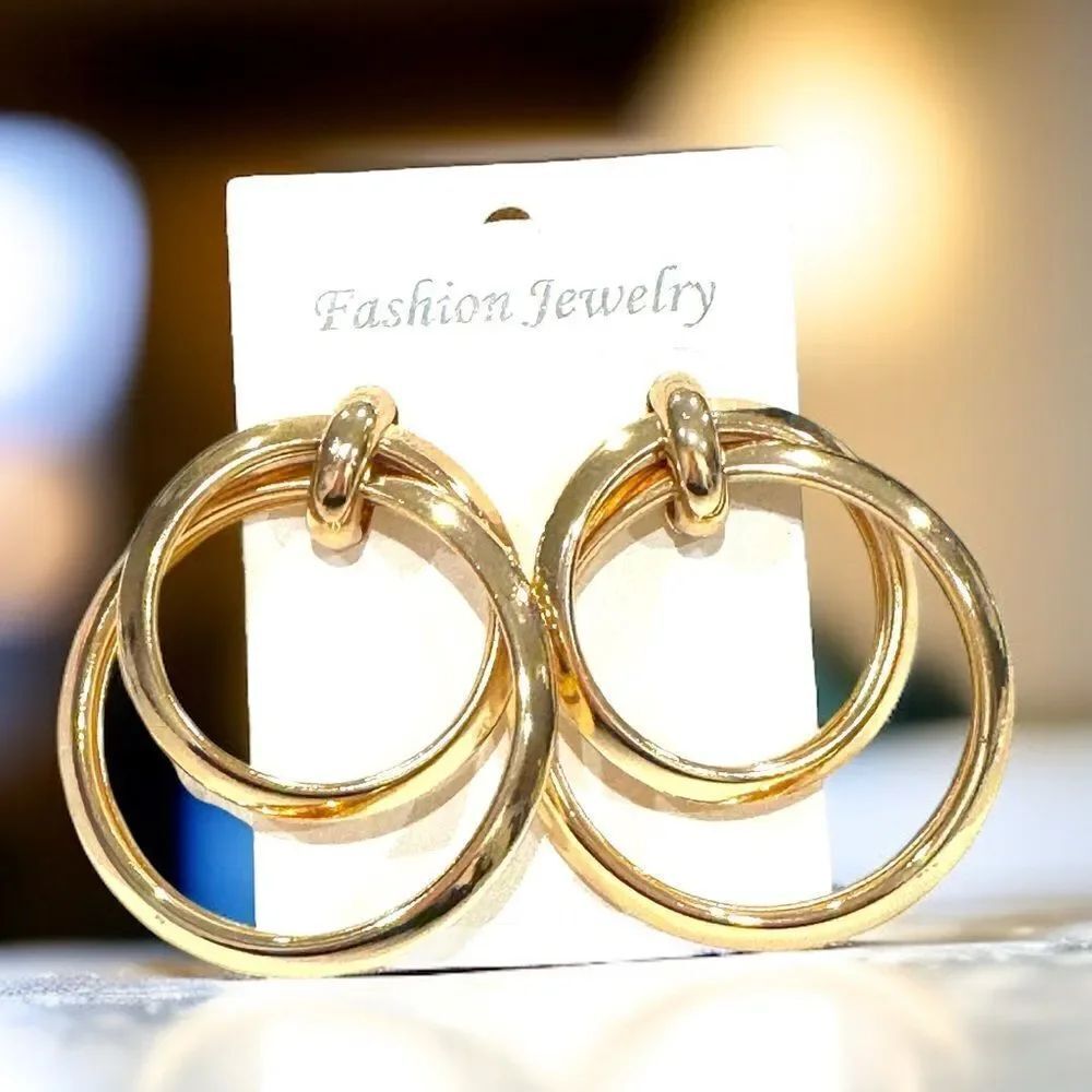 18K Gold Plated Double Hoop Earrings